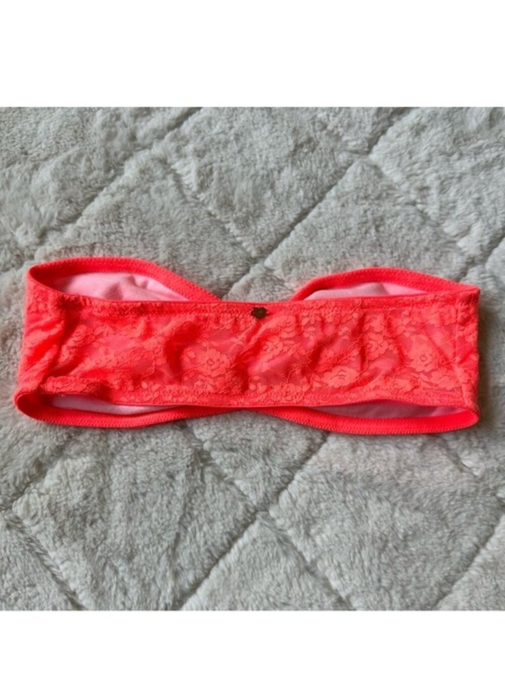 Victoria Secret PINK | Coral Lined Lace Bralette / Bandeau | Size Extra Small - Picture 7 of 15